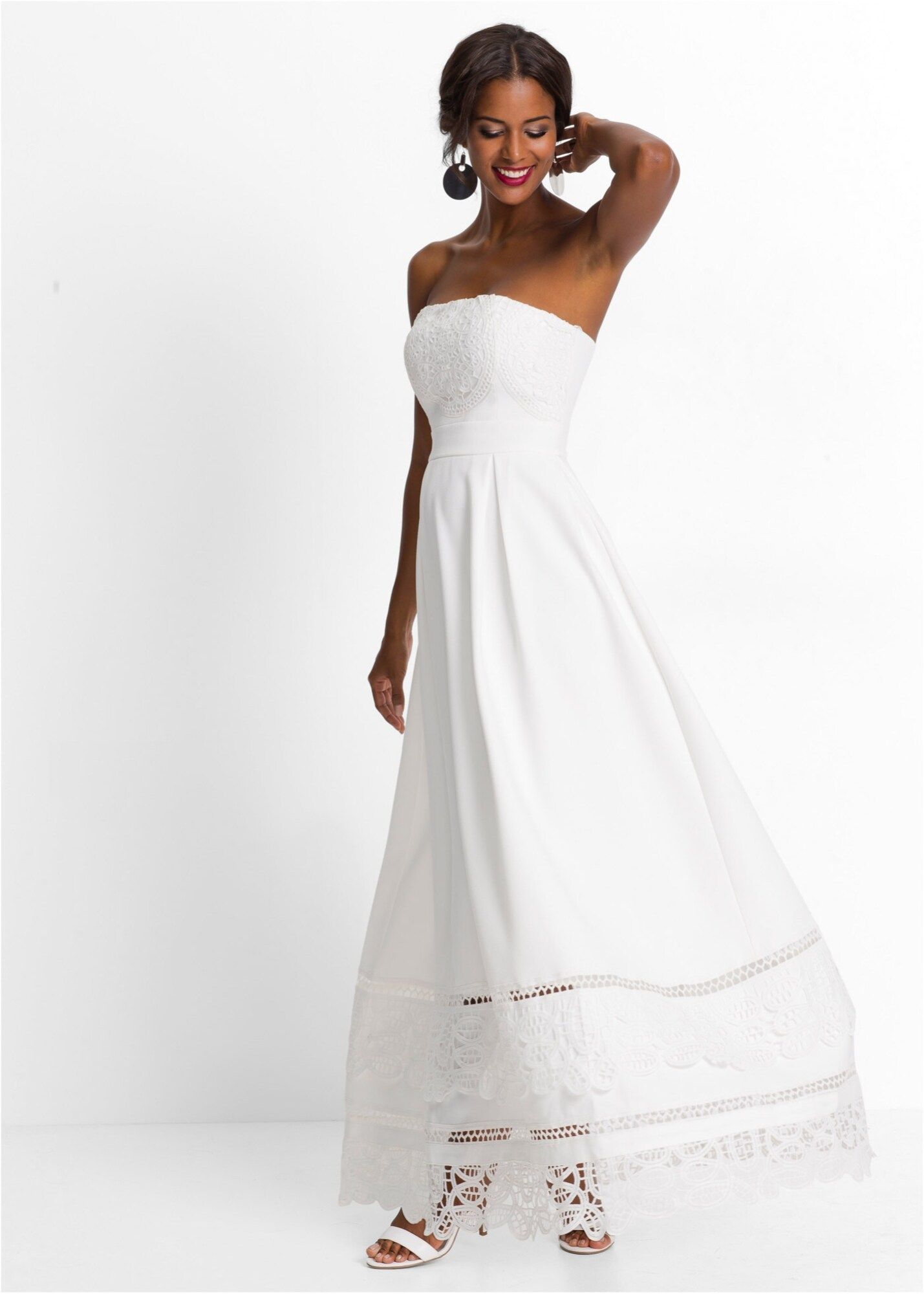 Bonprix Hochzeitskleid Damen, Weiß, Größe 20 in 20