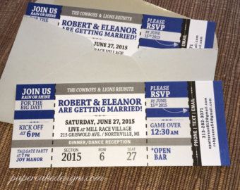 concert ticket invitation with rsvp tear off stub wedding birthday