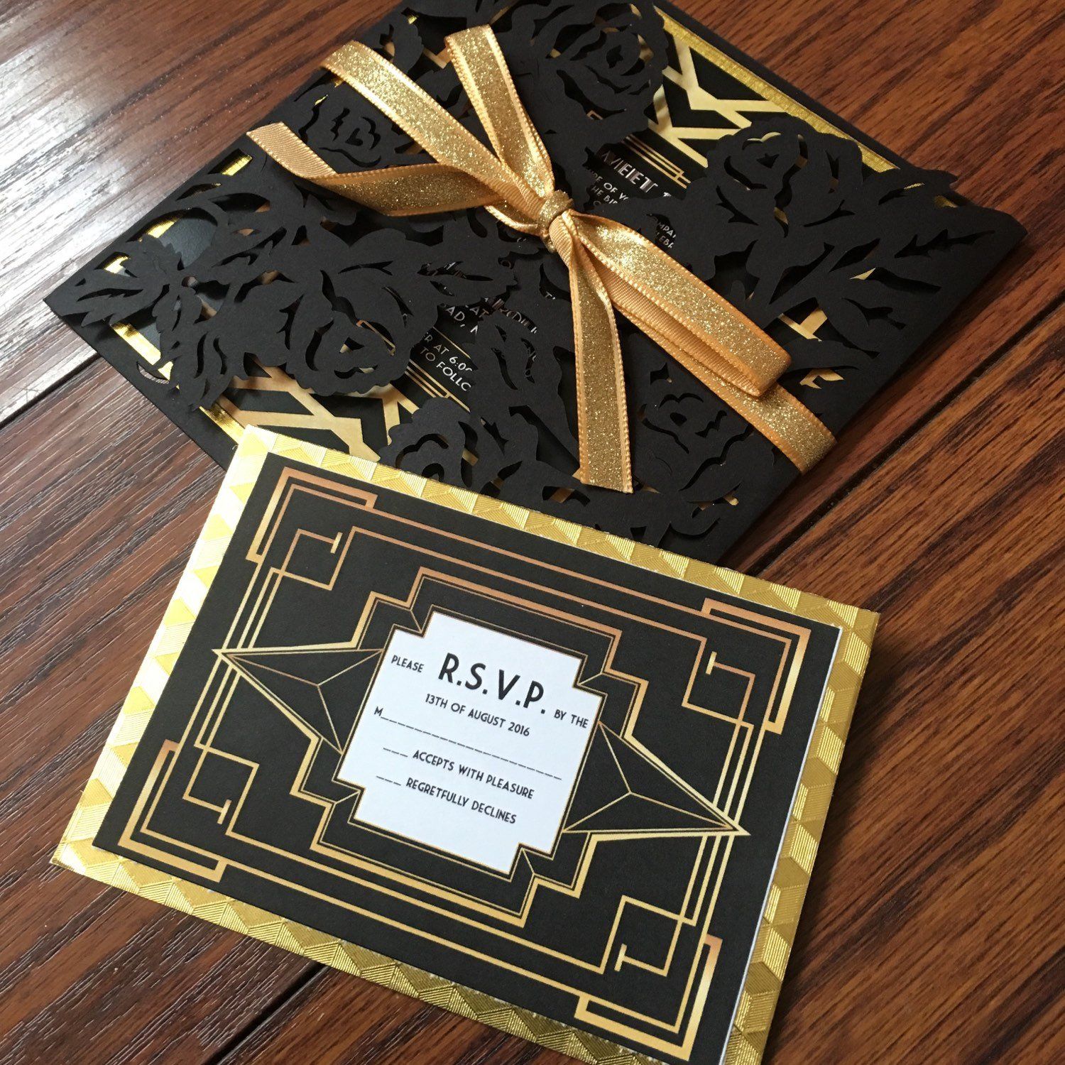 the great gatsby invitation with rsvp card the paper stylist