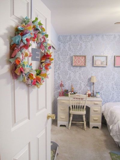 bedroom bling: fabric scrap door wreath | fabric wreath, wreaths and