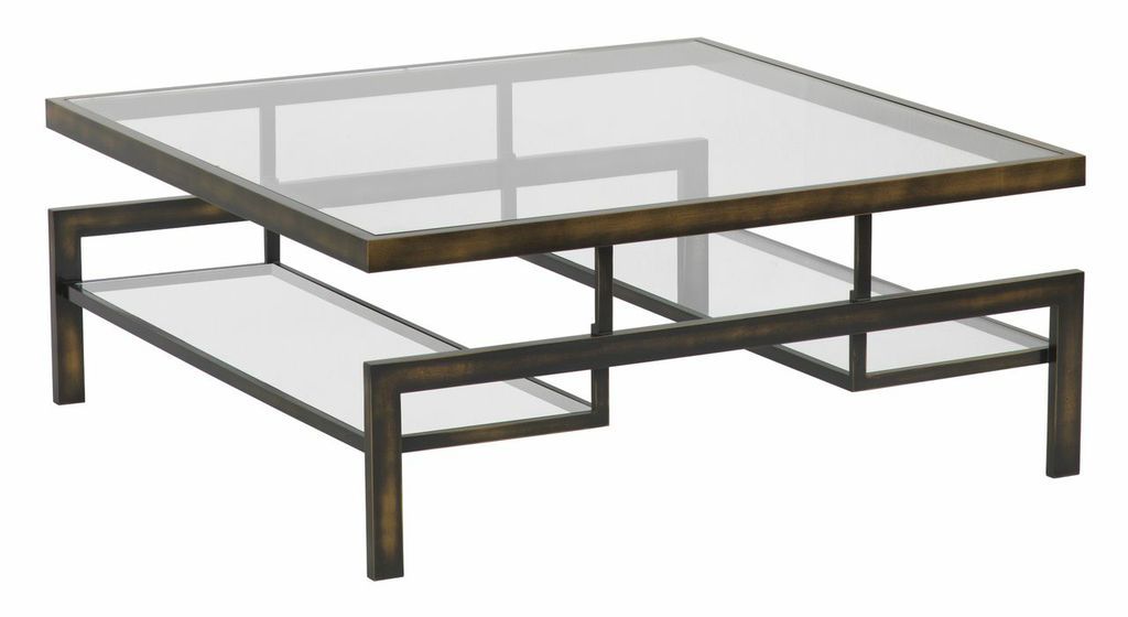 Hertford Coffee Table In Distressed Gold With Gl Top And Shelves 15 Awesome Designs Of Stainless Steel Rectangular Coffee Tables I Think This Would Fit Records