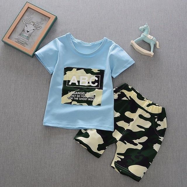 Children’s Kids Boys Army T-shirt Camouflage Short Sleeves Casual Summer Top