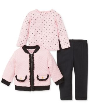 QUILTEX Girls Toddler Polka Party 2 Pc Cardigan and Dress Set