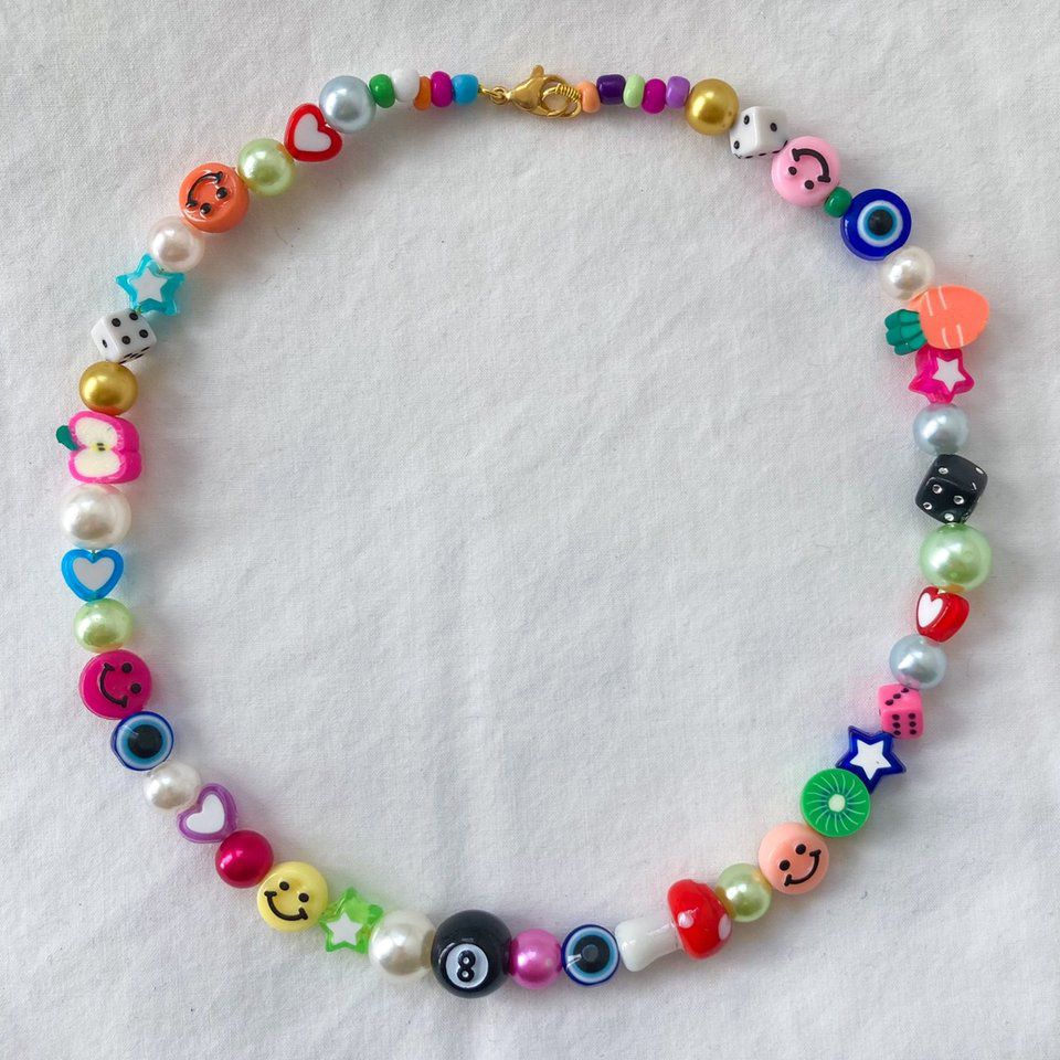 I might be biased but you should probably buy this on Depop 👍 https://depop.app.link/YNHr8qHgbfb Necklace Set Bead, Jewelry Making Necklace, Beaded Necklace Diy, Bead Jewellery, Beaded Jewelry Diy, Handmade Necklaces, Jewelery, Beaded Bracelets, Making Bracelets