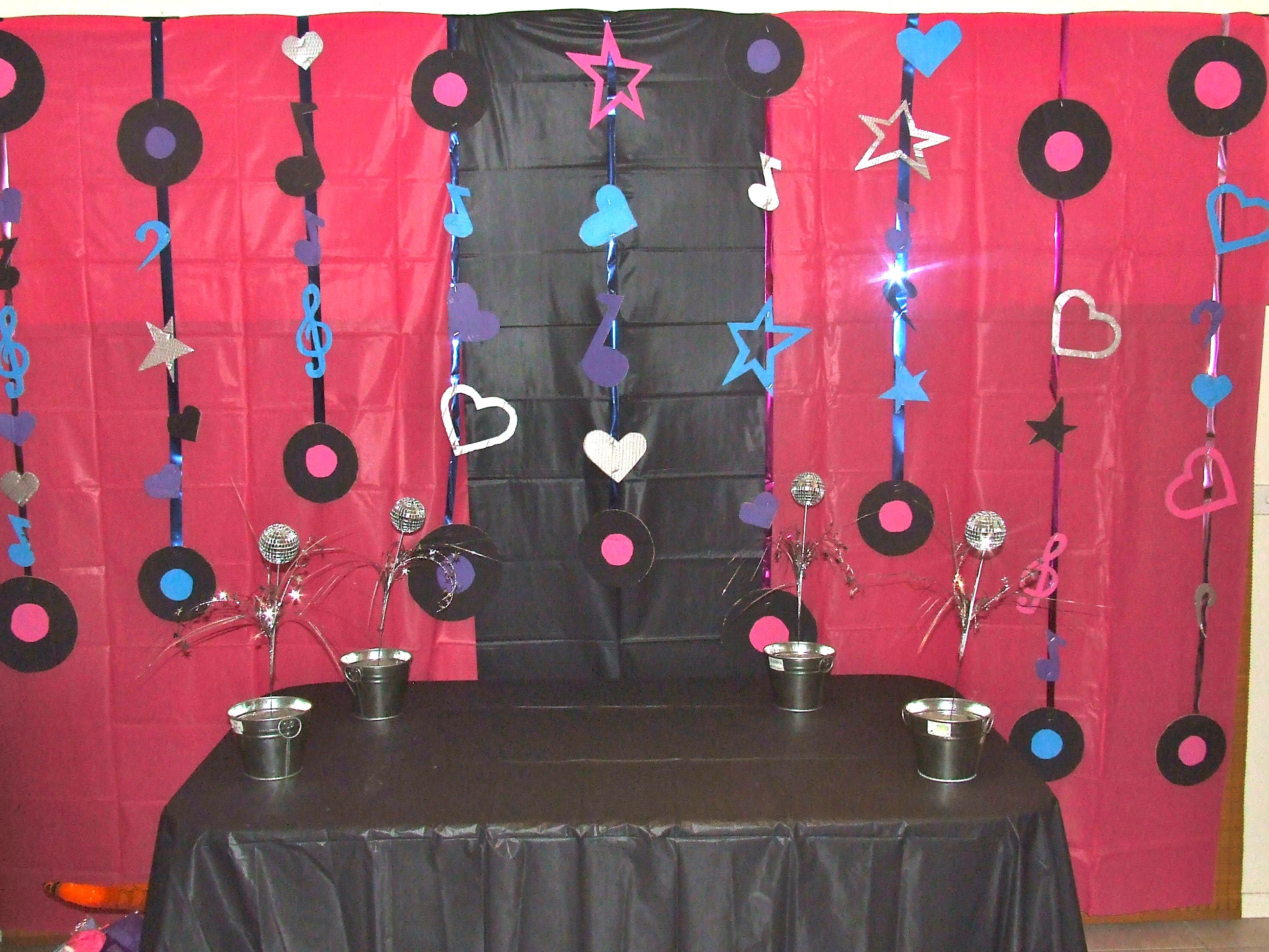 Pop Star Party Decorations Hot Pink And Black Plastic Pop Star Party Decorations Hot Pink And Black Plastic