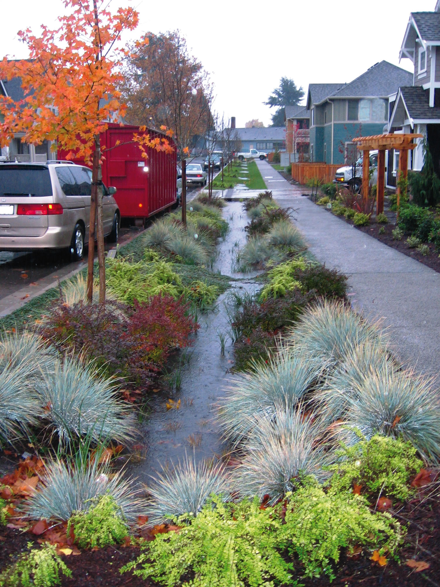 Bio retention swale Rain garden design, Landscape design