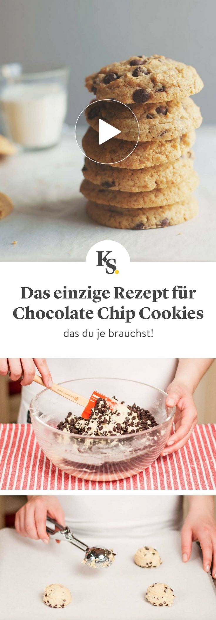 #cookies #kekse #chocolatechipcookies Es gibt viele Rezepte für die perfekten Chocolatechip Cookies auf Pinterest, aber dieses hier ist das beste und das einzige, das du je brauchen wirst! Überzeuge dich selbst! #chocolatechipcookiedough