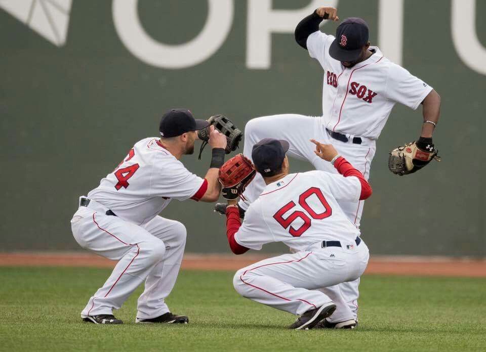 red sox outfield postgame dance boston pinterest boston red