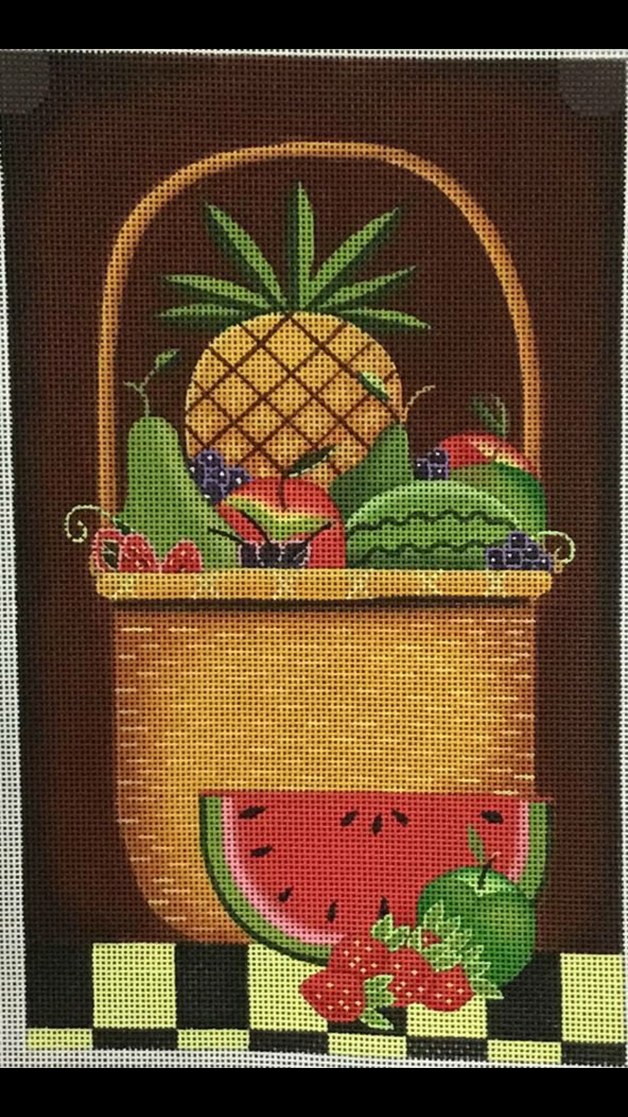 Ewe & eye folk art needlepoint still life | Flores bordadas, Punto de