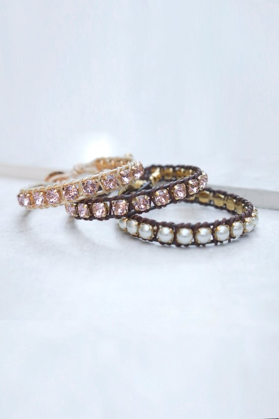 Leather Macrame Bracelet For Women Swarovski Leather Macrame Bracelet For Women Swarovski