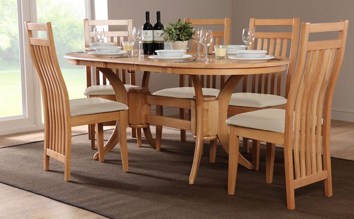 Townhouse Bali Oval Extending Dining Set Ivory Oak