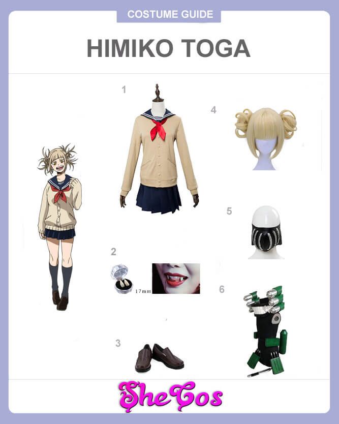 My Hero Academia League of Villains Himiko Toga Cosplay Costumes Sailor Uniform