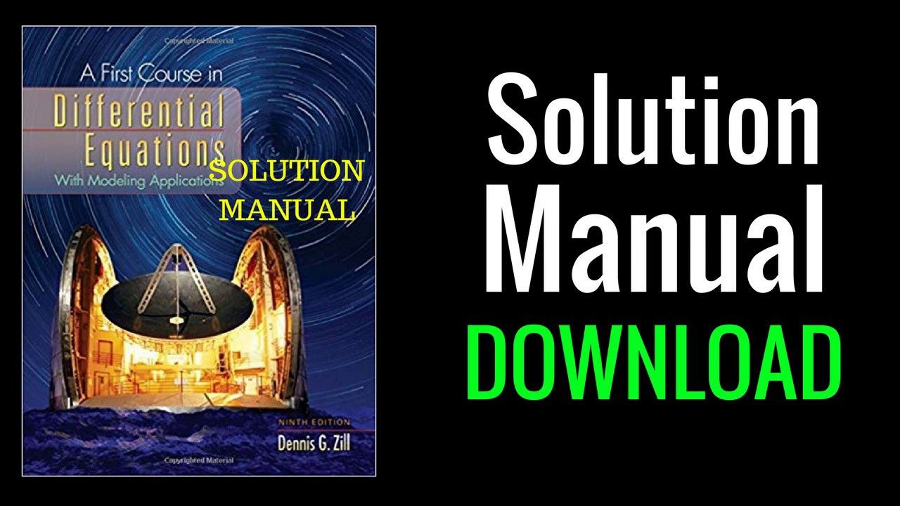 differential equations by zill 7th edition solution manual pdf free download Array - solutions manual for a first course in differential equations 9th rh ...