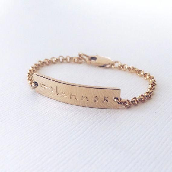 Personalized Baby Bracelet Gold Rose Or Silver Bar Personalized Baby Bracelet Gold Rose Or Silver Bar Silverbraceletforchild