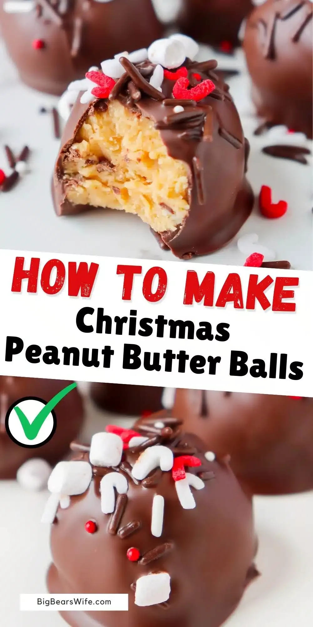 These Christmas Peanut Butter Balls might be the easiest Christmas dessert that you can make around the holidays. 3 ingredient and some sprinkles are all you need for this sweet treat. via @bigbearswife Christmas Desserts Easy, Xmas Food, Christmas Treats, Christmas Recipes, Holiday Recipes, Making Peanut Butter, Peanut Butter Balls, Peanut Butter Recipes, Creamy Peanut Butter