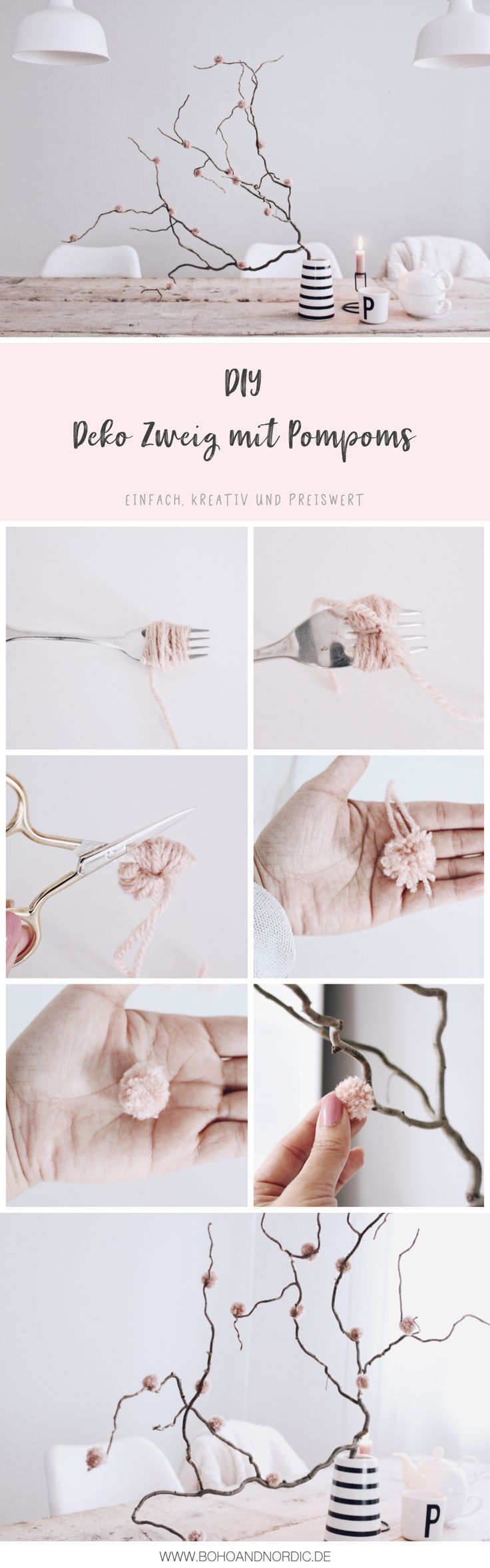 DIY Deko mit Pompoms #weihnachtendekoration