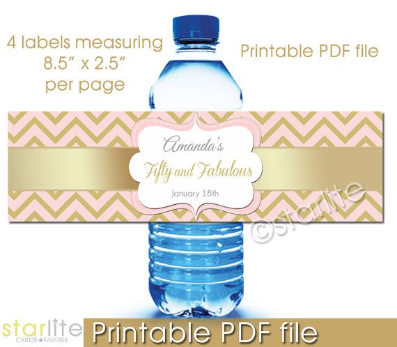 birthday water bottle labels