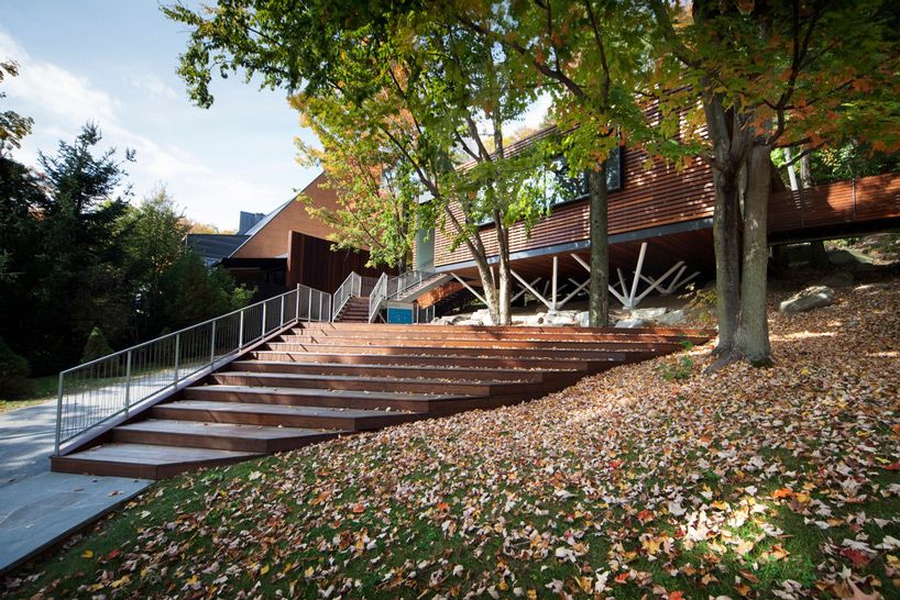 Blouin Tardif Elevates Balnea Spa Pavilion Above Wooded Site In Blouin Tardif Elevates Balnea Spa Pavilion Above Wooded Site In