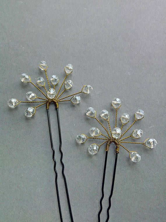 set of 2 hair pins|Crystal Hair Clips|Bridal hair pin Silver Hair Clip Ariana Pearl Hair Clip Bridal headpiece Wedding Hair Accessories