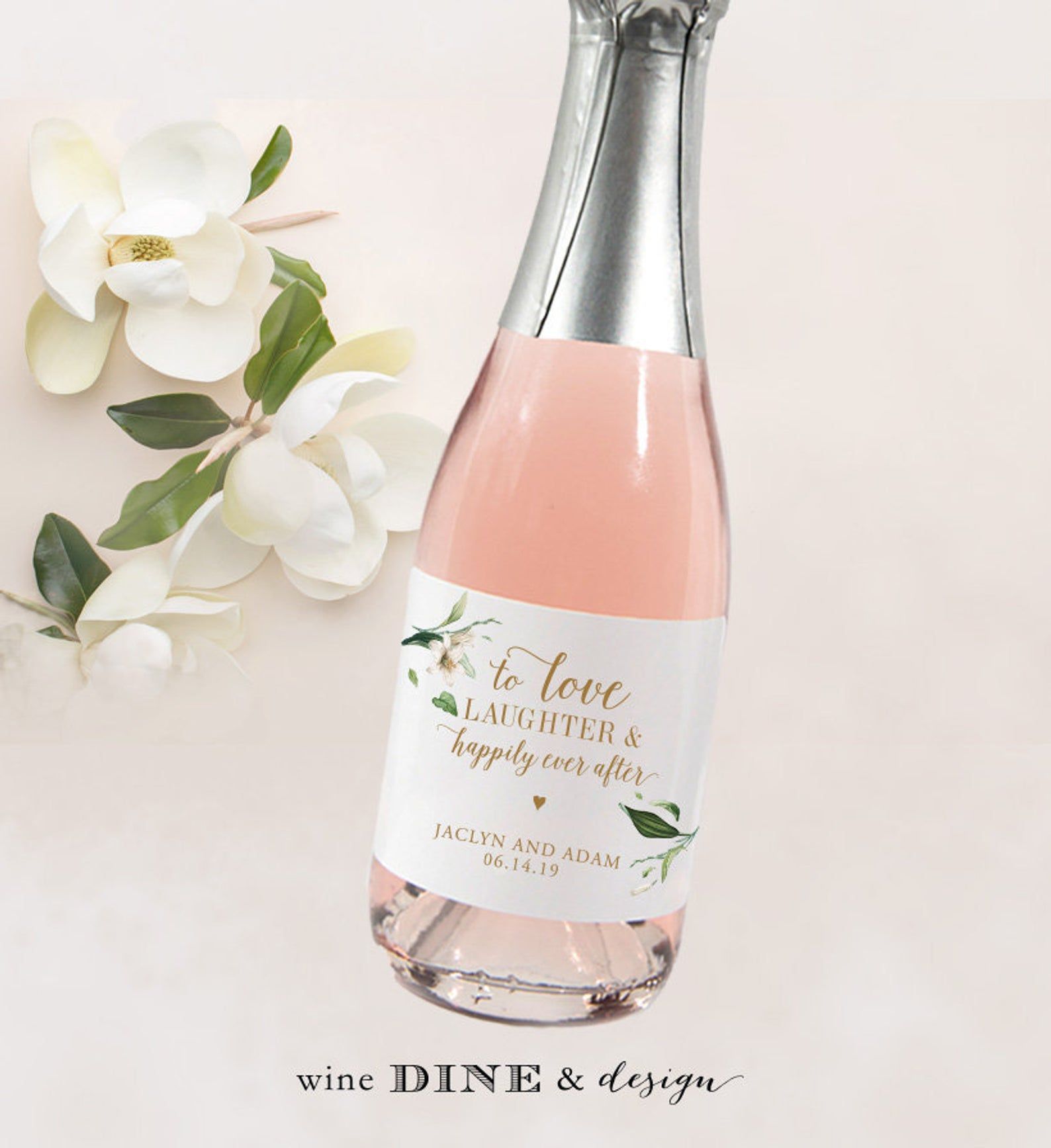 Personalized Bridal Shower Bachelorette Mini Champagne or Full Size Champagne and Wine Label Favors