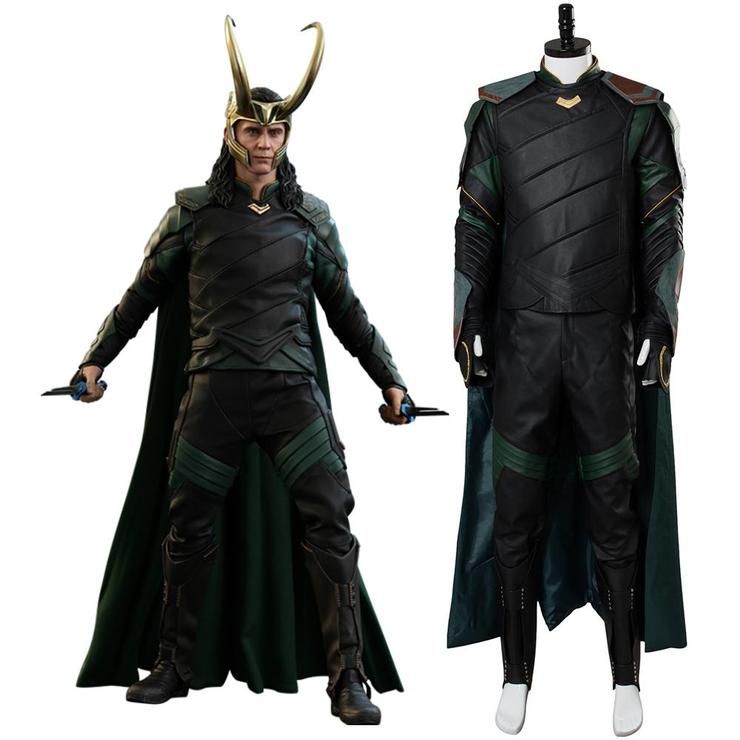 Thor 3 The Avengers Ragnarok Loki Tom Sakaar Outfit Cape Cosplay Costume Boots