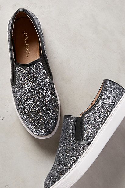 glitter slip on shoes