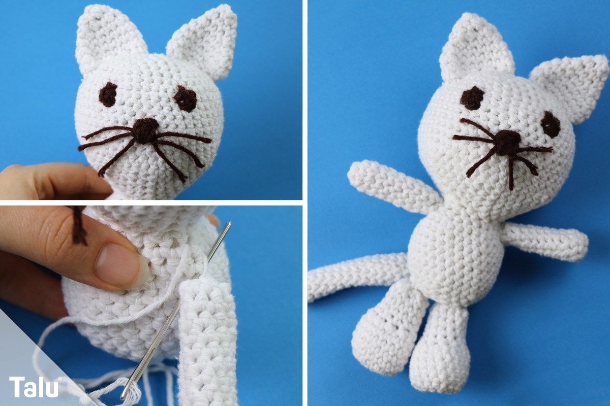 Katze häkeln im AmigurumiStil gratis Anleitung für Anfänger Katzen
