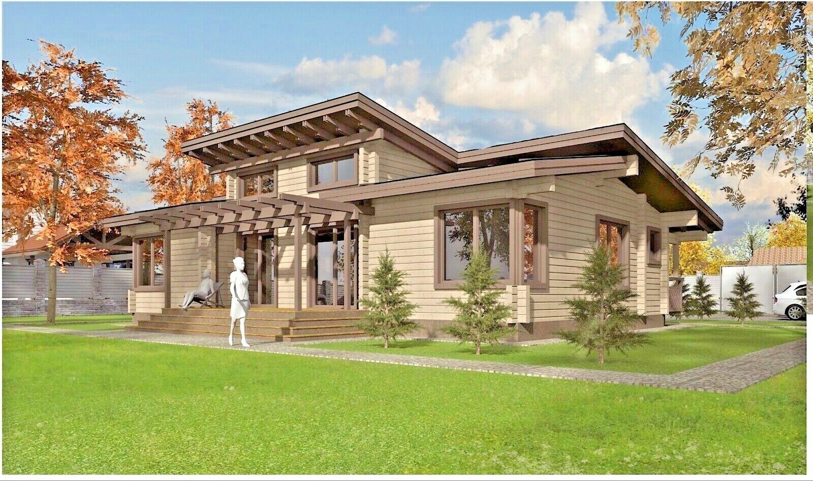 $74869 • Buy Modern Log House Kit Eco Friendly Wood Prefab Diy Building Cabin Home Glulam Home Building Kits, Building A Container Home, Diy Building, Building A House, Cabin Kit Homes, Log Cabin Kits, Log Homes, Tiny Homes, Modern Log House