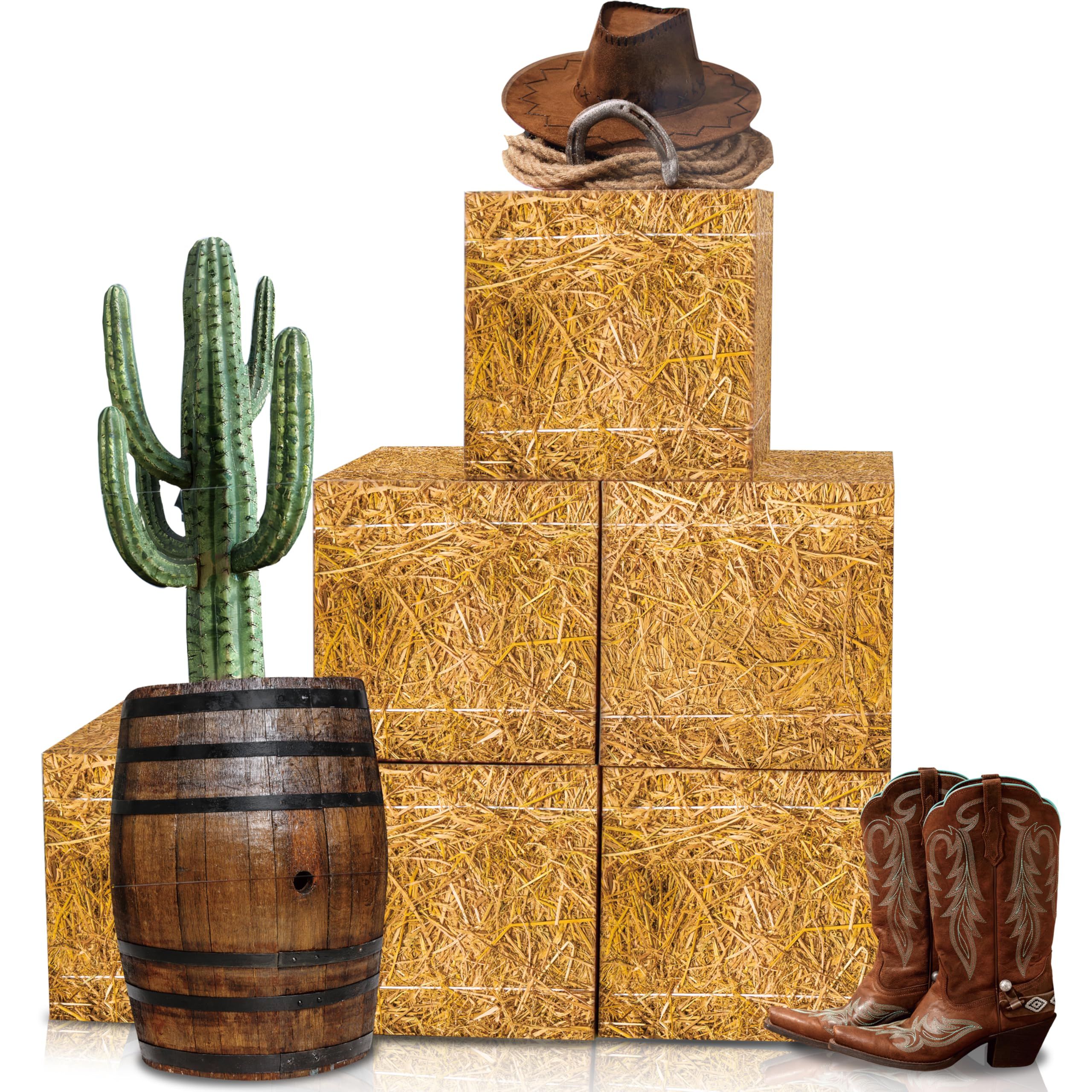 KARAQY 10 Pcs Cowboy Party Decorations Set 6 Pcs Hay Bales Boxes And 4 A0d5bccdc0a6e5c978c4ae3e9a6ff9fd