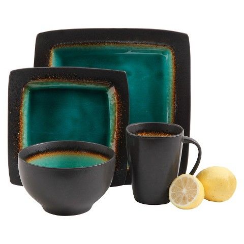 Gibson Select Ocean Paradise Square Dinnerware 16 Pc Set - Jade ... Gibson Select Ocean Paradise Square Dinnerware 16 Pc Set - Jade ...