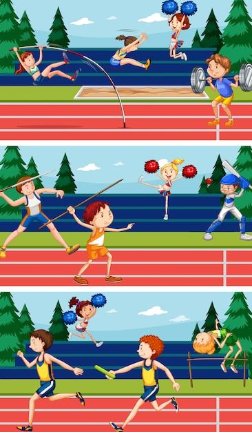 Free Vector Backgrounds, Vector Free, Track And Field, Graphic Resources, Athlete, Scenes, Sports, Surprise, Vectors