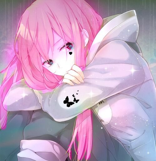 anime girl with pink