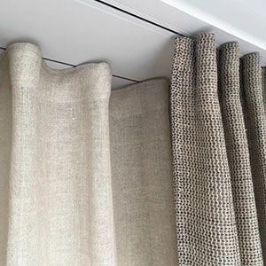Ceiling Mounted Curtain Track, Ceiling Curtains, Curtain Rails, Recessed Ceiling, Home Curtains, Curtains Living, Curtains With Blinds, Curtain Finials, Curtains On A Track
