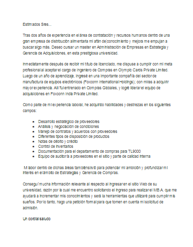 Ejemplo carta de motivación para MBA | Ejemplos de carta | Cartas de  motivacion, Ejemplo de carta, Motivacion