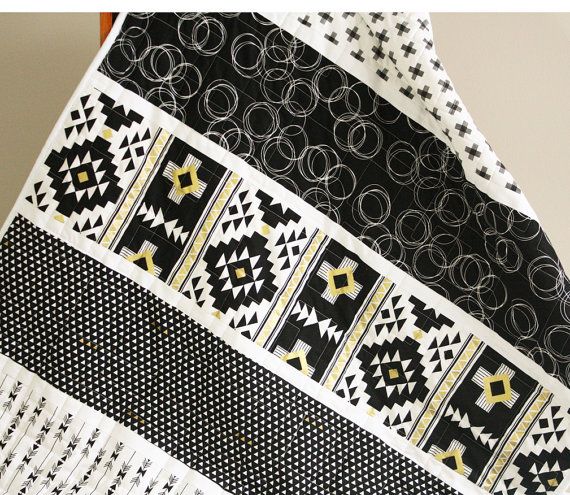 Black And White Baby Quilt Aztec Blanket Push Present Crib Bedding Monochrome Nursery Qui Patchwork Neutral - Black And White Aztec Nursery Bedding Black And White Baby Quilt Aztec Blanket Push Present Crib Bedding Monochrome Nursery Qui Patchwork Neutral - Black And White Aztec Nursery Bedding