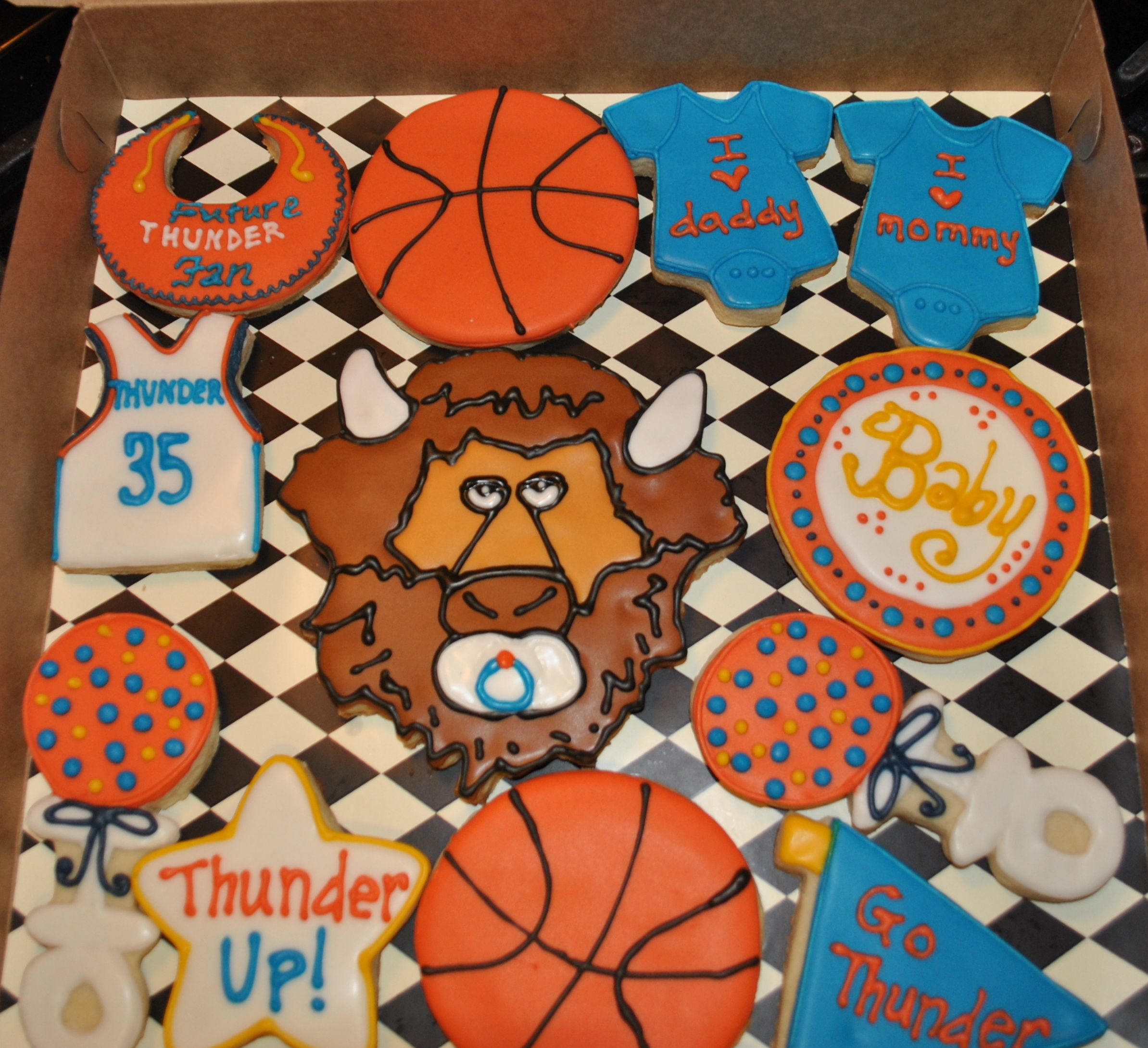 Oklahoma City Thunder Baby Shower Cookies Www Facebook Com Oklahoma City Thunder Baby Shower Cookies Www Facebook Com
