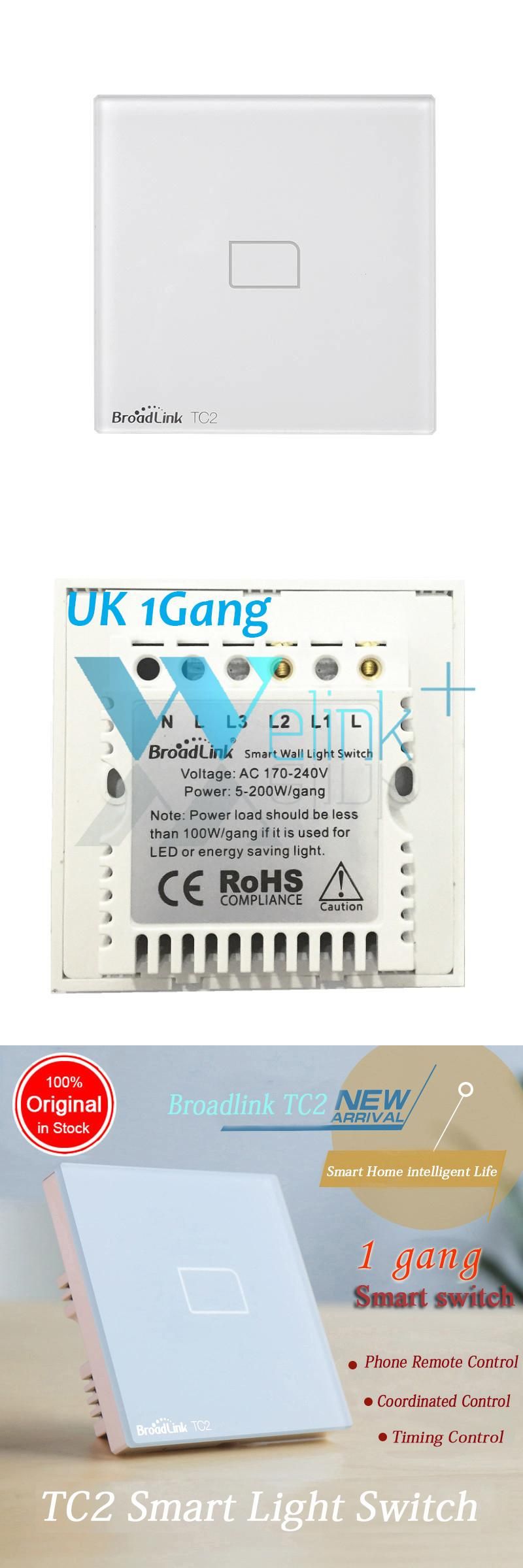 broadlink tc2 1gang uk standard 433 mhz remote control wifi