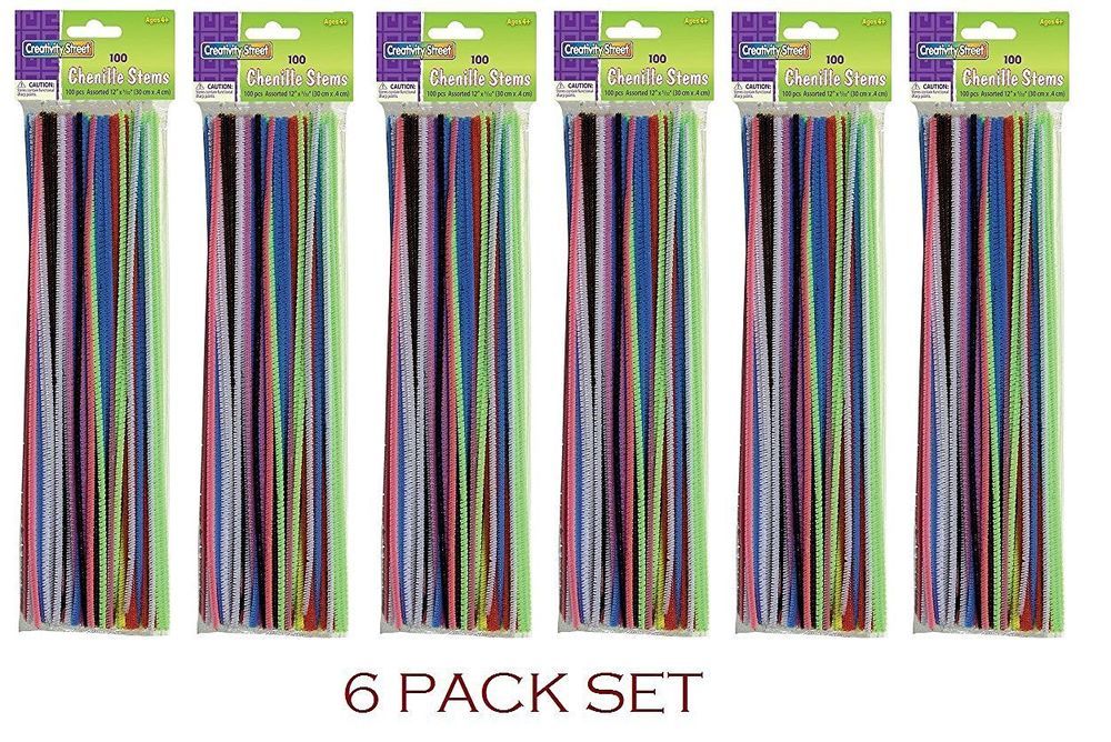 Creativity Street Chenille Stems//Pipe Cleaners 12/' x4mm 100-Piece,Purple,2 PACK