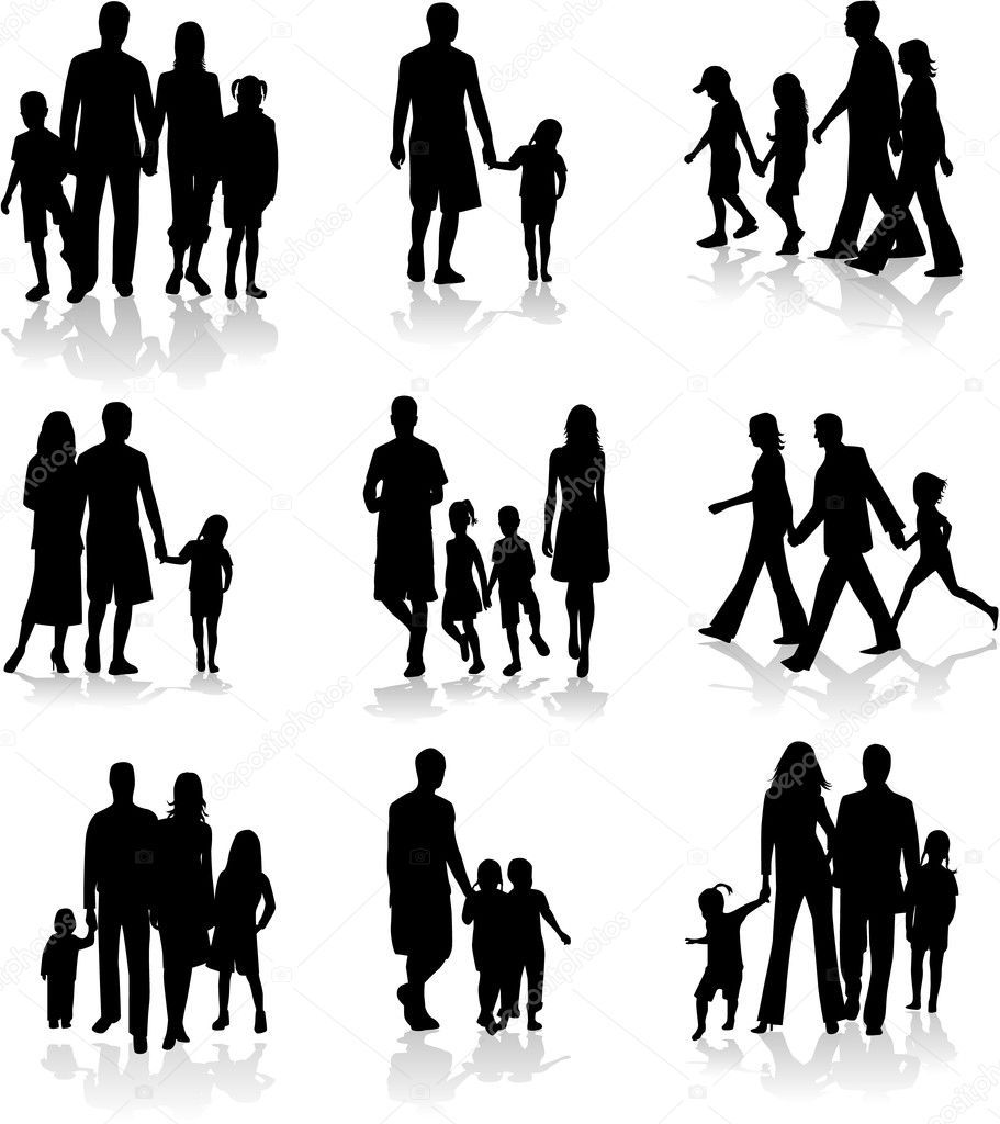 Download Download royalty-free Family Silhouettes stock vector ...