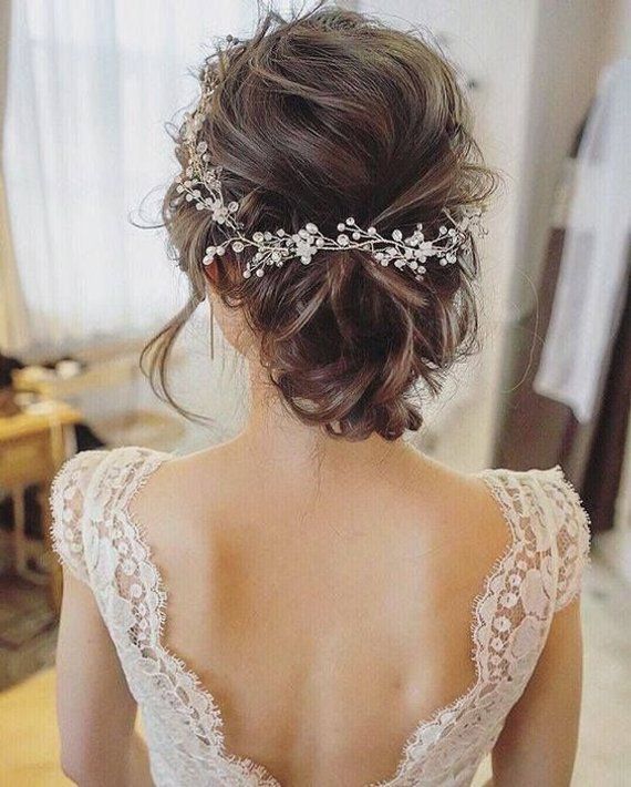Brauthaarrebe Kristall und Perle Haarrebe Haarrebe Brauthaarrebe Hochzeit Haarrebe Kristallhaarstück Braut #bridalhair