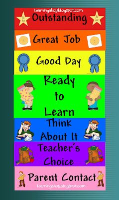 Behavior Chart Freebie School Learning Ahoy Behavior Chart Freebie