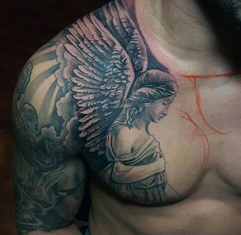 Pin By German Fit On My Style Angel Wings Chest Tattoo Chest Tattoo Men Wing Tattoo Men