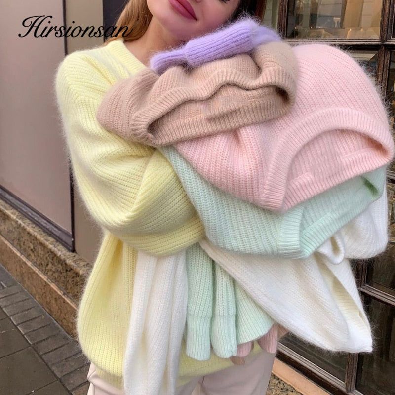 Brand Name: HirsionsanPattern Type: SolidClothing Length: RegularMaterial: AcrylicCollar: O-NeckOrigin: CN(Origin)Season: WinterSleeve Length(cm): FullSleeve Style: RegularThickness: STANDARDStyle: CasualPattern: Loose-fittingAge: Ages 18-35 Years OldPercentage of Material: 95% aboveGender: WOMENModel Number: HRWS21017Yarn Thickness: Regular yarnMaterial Composition: 95%acrylicproperty 1: Knitted Sweater Women Pulloverproperty 2: autumn winter Women Sweaters Pullovers Casualproperty 3: loose swe Winter Knit Sweater, Knitting Women Sweater, Loose Sweater, Winter Sweaters, Oversized Sweater, Basic Sweaters, Solid Sweaters, Knitted Sweaters, Vintage Clothing