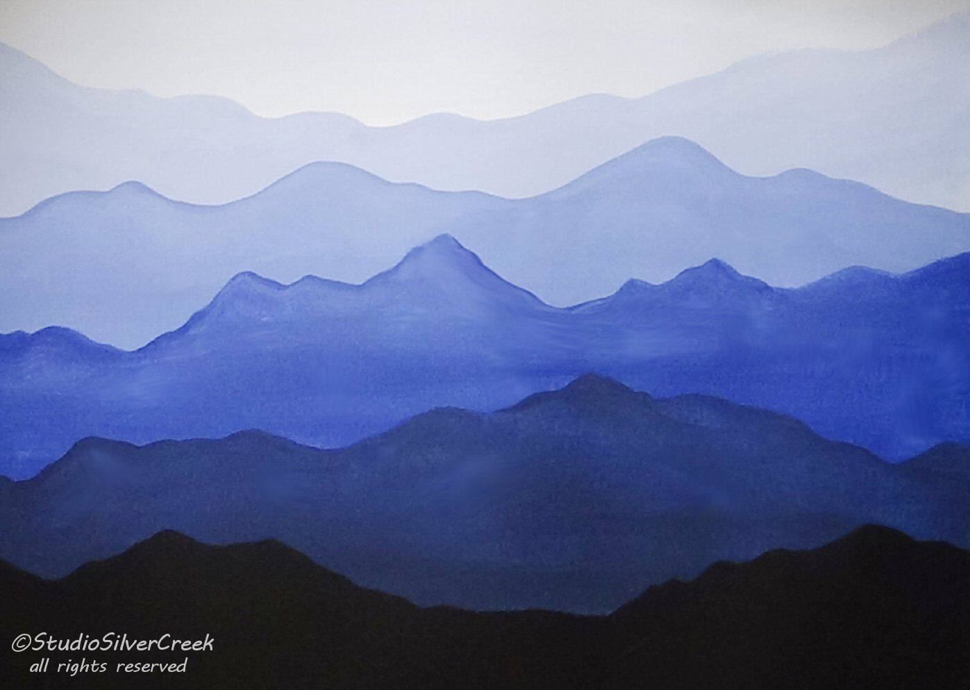 Easy Acrylic Painting Misty Mountains. Video Available