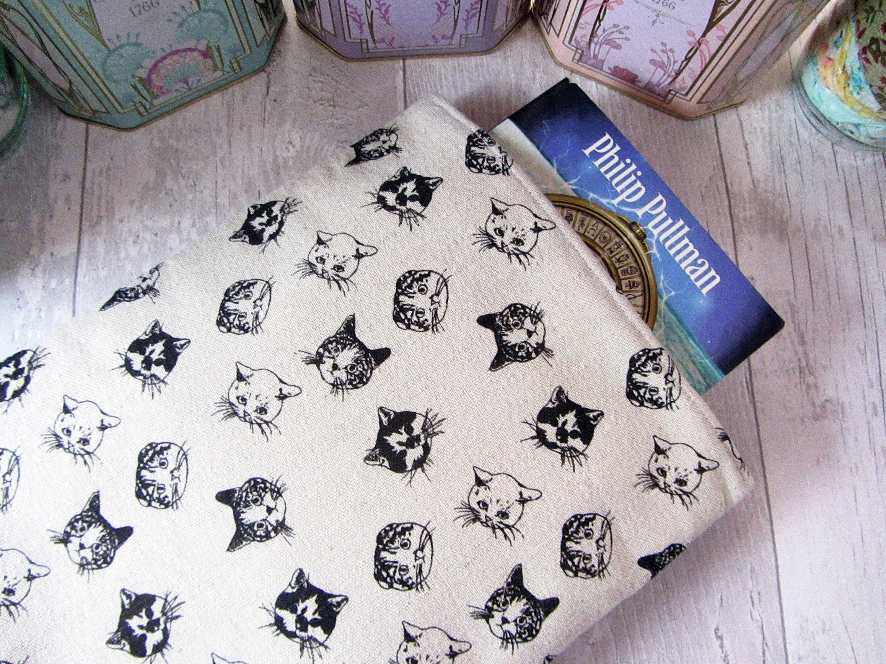 Book Sleeve Cat Lover Gift Reader Gift Book Protector At last My cat fabric is back in stock and I m able to