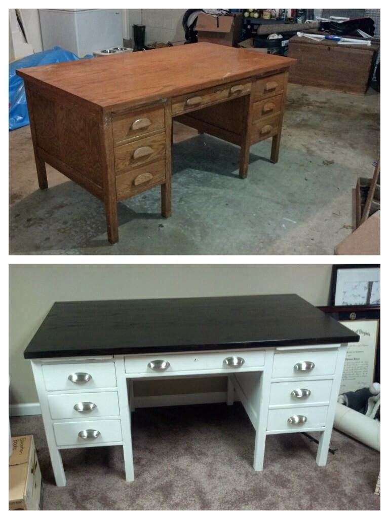 Project Forever Home Old Teacher S Desk Refurbished Desk Redo