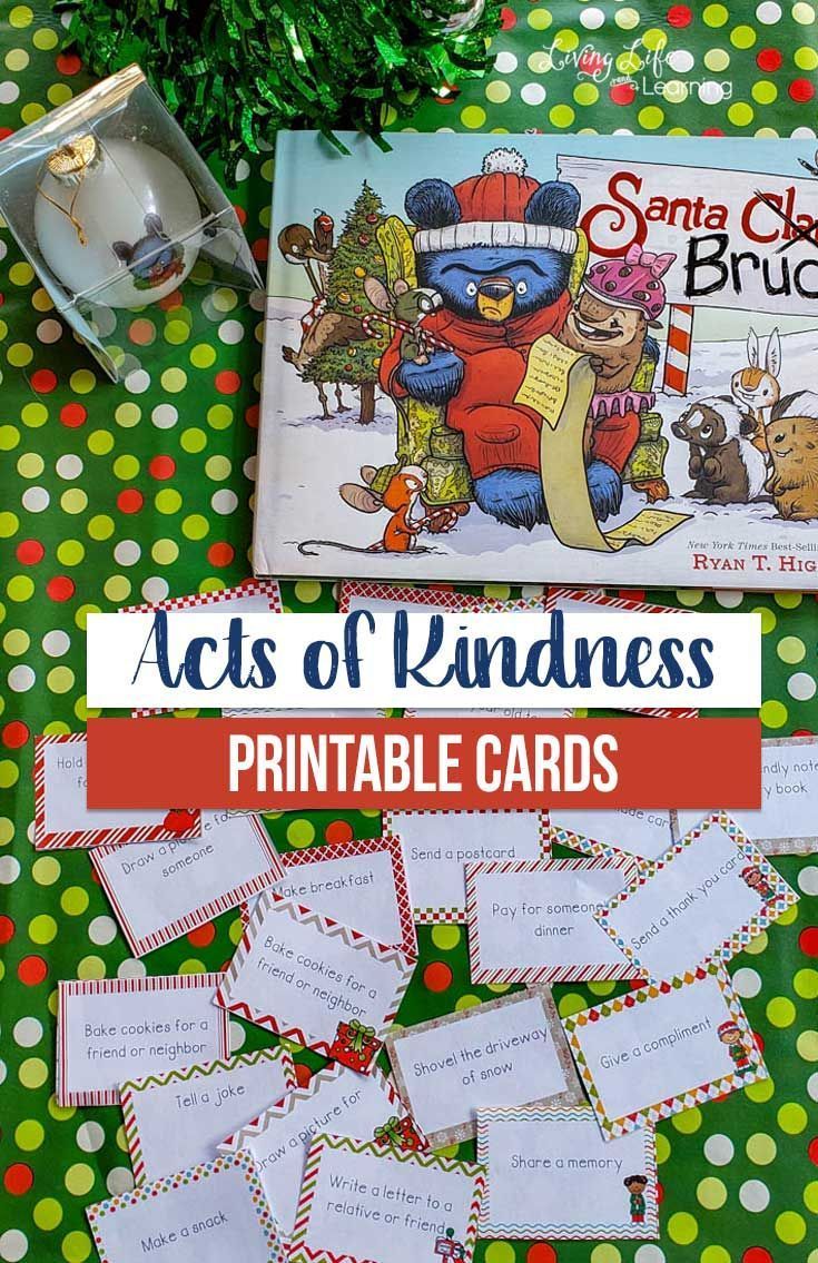 acts of kindness printable cards inspired by santa bruce printable