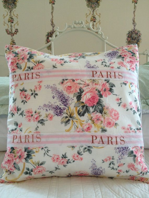 French Country Pillow Cover Sham Pillow Sham Pink Cake Fabric Pillow