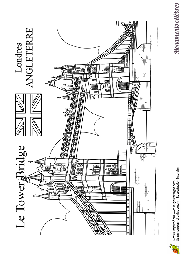 le célèbre tower bridge de londres à colorier monuments on angleterre coloriage id=85441