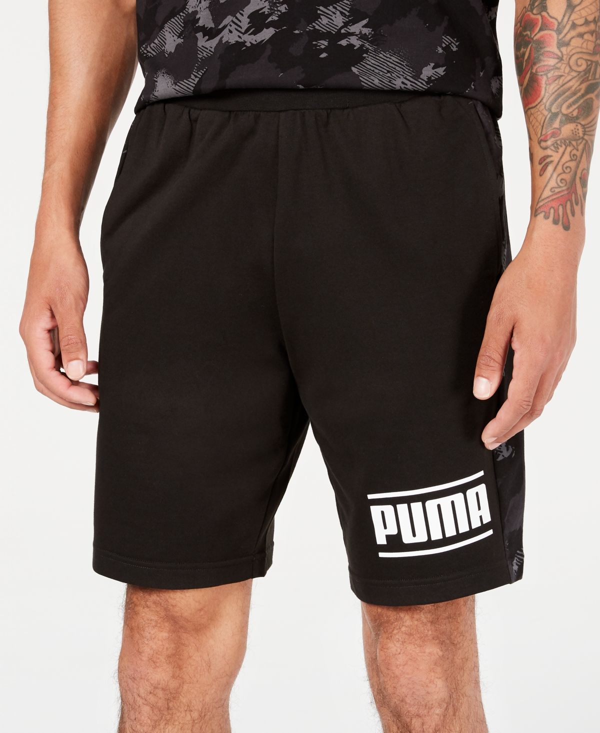 Puma Men S Camo Stripe Shorts Black Iron Gate Striped Shorts Puma Mens Shorts Pattern Sewing